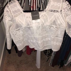 White lace long sleeve top from TopShop
